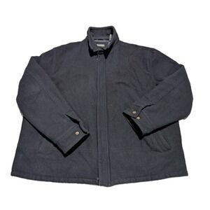 Lyle & Scott Navy Blue Soft Wool Blend Coat Polyester Lining Size XL Flaw Inside
